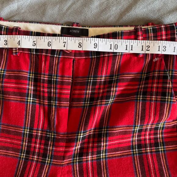 J.Crew Red Plaid Wool Blend High Rise Cameron Size 2 Straight Dress Pants - Picture 5 of 9